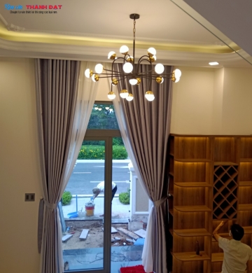 RÈM  PHÒNG KHÁCH 2 LỚP MÀU XÁM