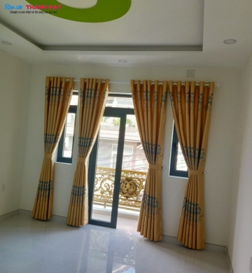 RÈM VẢI GẤM BỐ HOA VĂN CỔ ĐIỂN MÀU VÀNG HV002