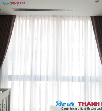 RÈM CỬA 2 LỚP MÀU NÂU CHỐNG NẮNG HQ011