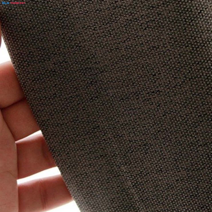 RÈM VẢI BỐ NÂU BÓNG ĐEN CN005