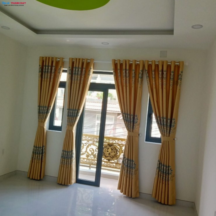 RÈM VẢI GẤM BỐ HOA VĂN CỔ ĐIỂN MÀU VÀNG HV002